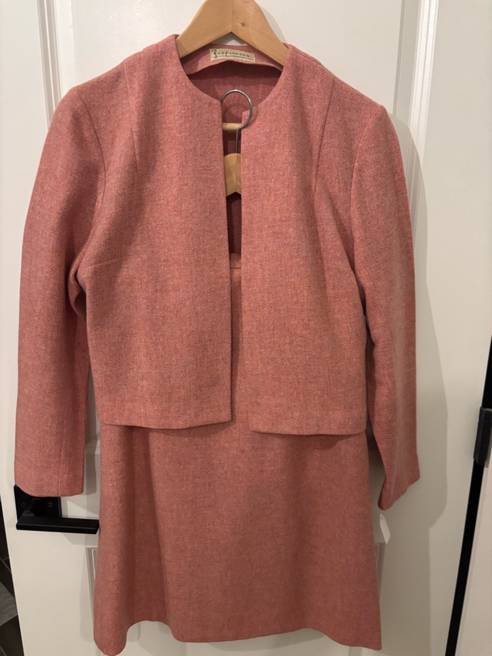Vintage 50s/60s Coddington Sportswear Pink Wool Skirt and Jacket Set Sz Modern 4